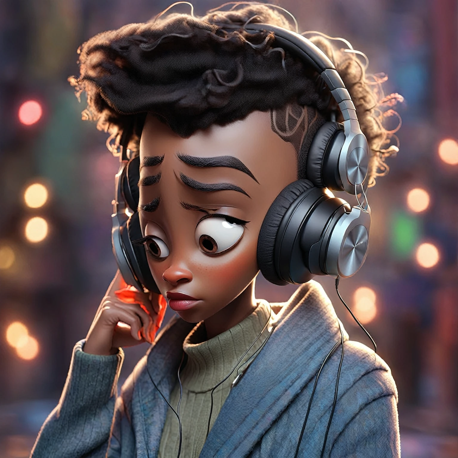 a person listening to music