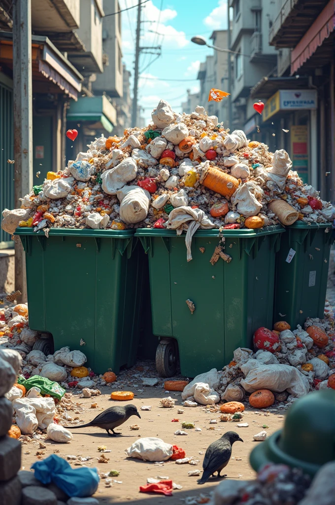 I need pictures for dustbins overflow in garbage