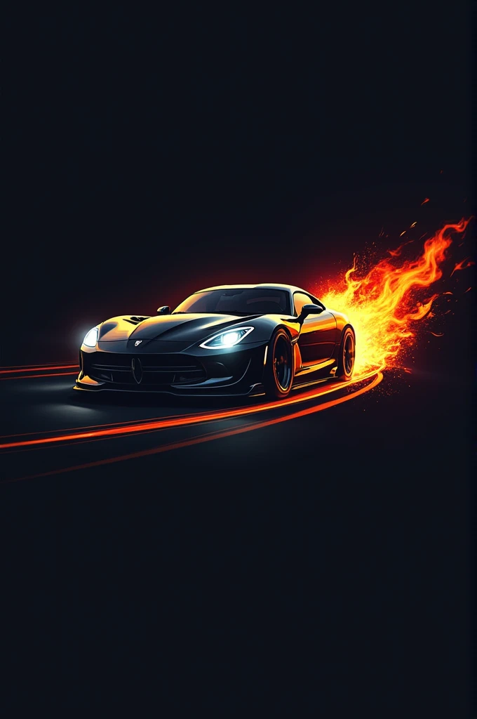 Create a logo for an automotive company called “IMCO”, In this one he adds in the same letters a road with a car with fire in the tail of the car, The logo should stand out more than the car!!!