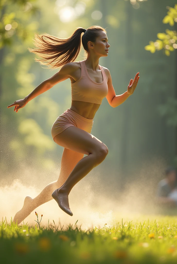 Beautiful young woman practic sport