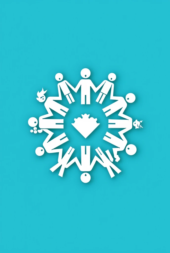 Create a logo a name is The Uncooked समाज background color is blue use symbol like a every class of society with us