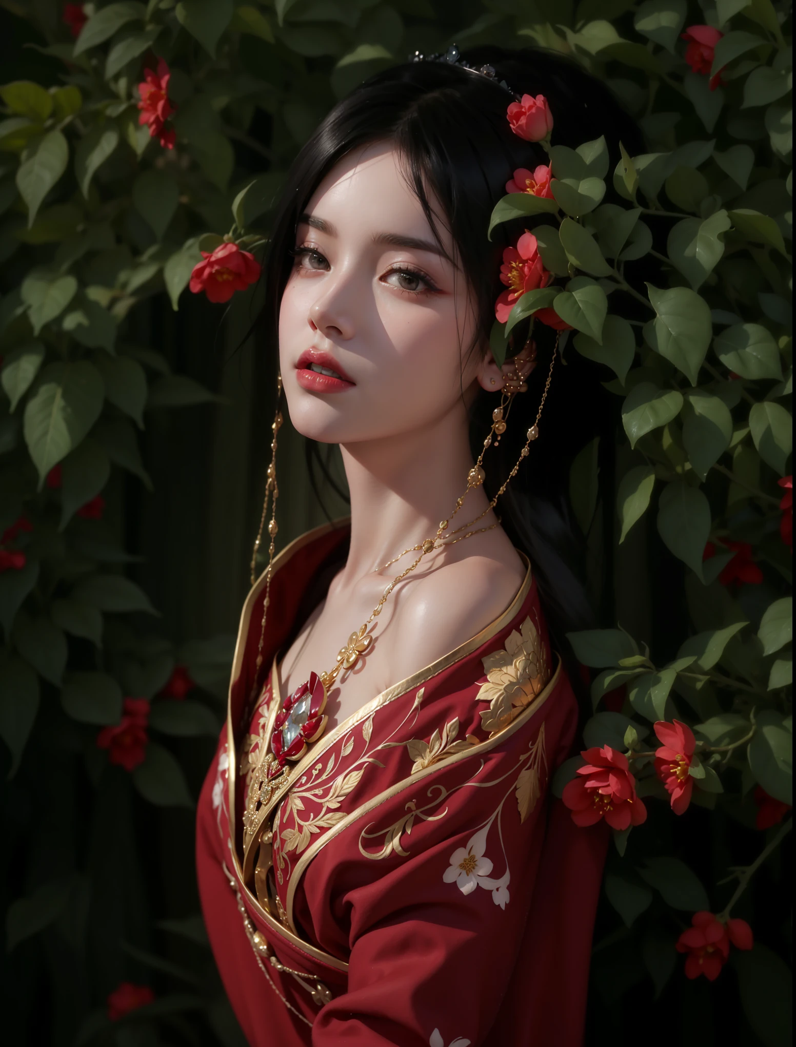Royal sisters,Exquisite eyes,Frozen Queen,Put the crown on your head,Detailed facial expressions body,Tall and big,Glamorous characters,Leg length,4K,HD,Sensual,White translucent lace,白皙full image,Little cherry mouth,Beautiful and lovely,full image,Glossy Gel Coat,Vampire Queen in luxurious robes,Have a tattoo(Intricate tattoo designs),Ice Princess,Rich facial details,Gold diamonds,Luxurious and exquisite jewelry,Lace Printed Silk Dress,The ultimate in luxury clothing,sit on the chair,Cleopatra wearing luxurious and exquisite gold jewelry,Armbands and tattoos on arms,The ultimate in luxury,手上Have a tattoo和臂环,Cleopatra wearing gold jewelry,Wearing Chinese Hanfu