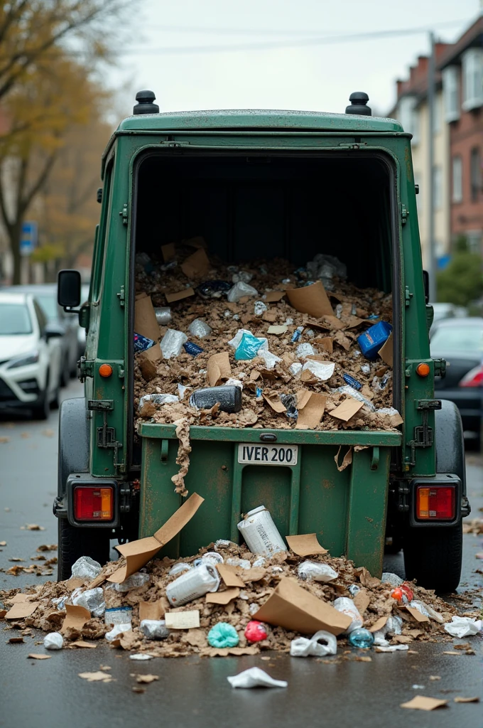 It seems like you're trying to describe a situation where a vehicle's garbage container is full. Here are a few possible ways to interpret this:

1. A garbage truck's container is full and needs to be emptied.
2. A vehicle's trash can or bin is full and needs to be cleaned out.
3. A car's interior is filled with garbage and needs to be cleaned.

If you're trying to describe a problem or issue, I'd be happy to help you brainstorm solutions or offer suggestions. Please feel free to provide more context or clarify the situation!