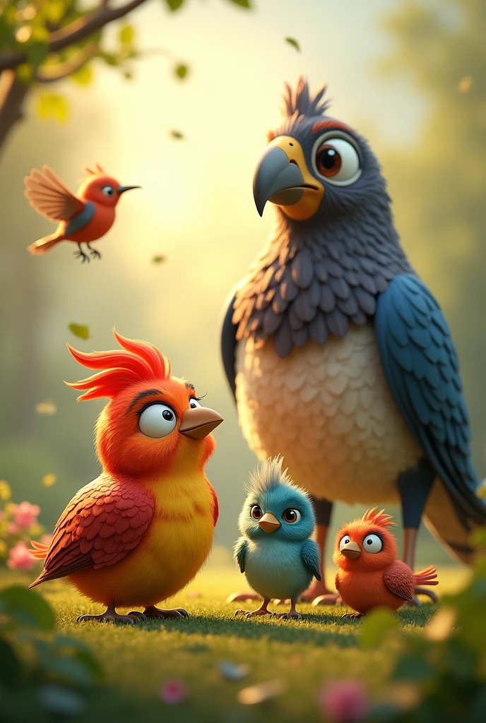 A little bird, a big bird, a jew bird and a fat bird
