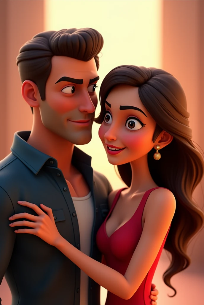 In 3D animation style' salman khan and katrina characters age 25 उन चुनौतियों का वर्णन करें जिनका सामना सलमान और कैटरीना को करना पड़ता है जब उनके रिश्ते को लेकर फिल्म इंडस्ट्री में अफवाहें फैलती हैं।