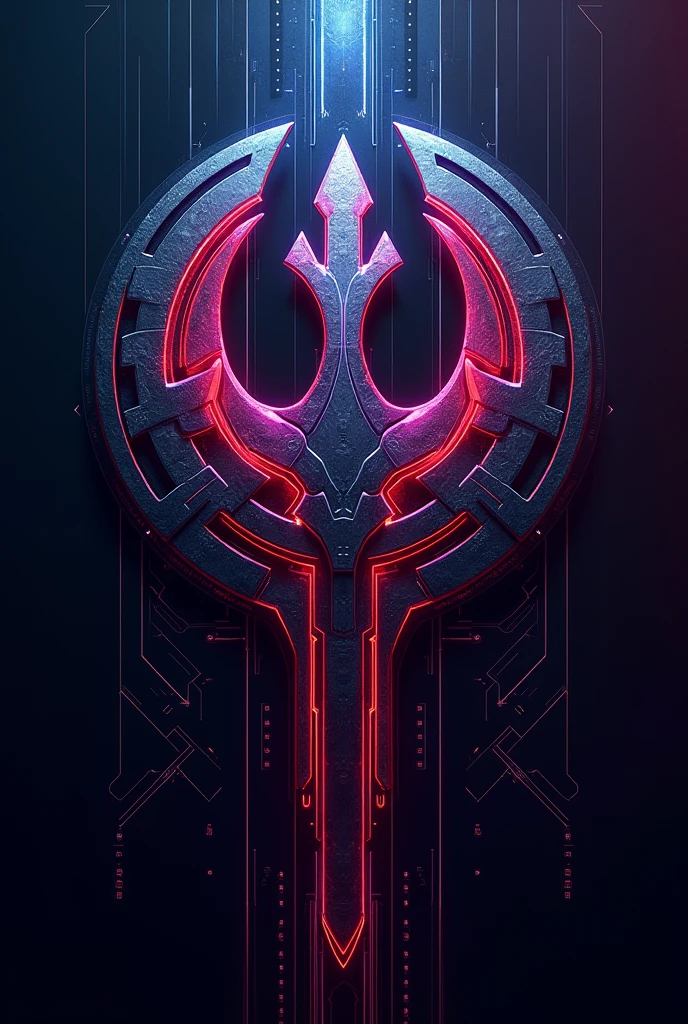 The separatist alliance logo from Star Wars but in cool colors