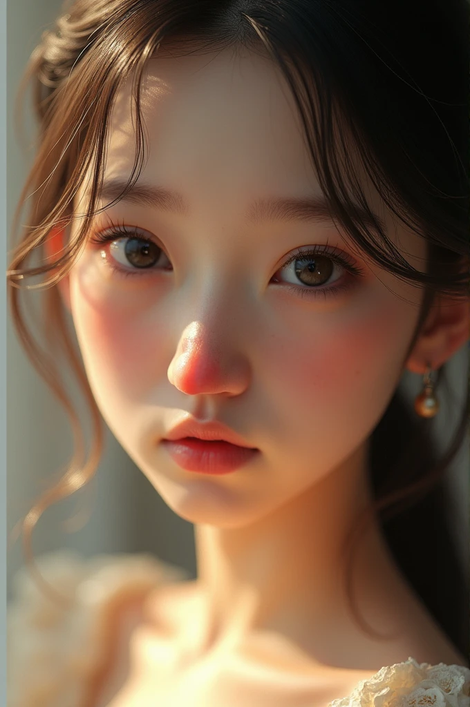 Pretty girl with big nostrils