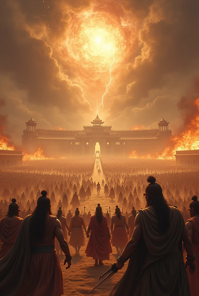 The Cosmic Battle of Kurukshetra
The Mahabharata, one of the world's most epic tales, culminates in the devastating battle of Kurukshetra. This cosmic clash pitted two warring factions of cousins against each other: the Pandavas and the Kauravas. The battle was a result of a long-standing feud, fueled by greed, jealousy, and a thirst for power.
The battlefield of Kurukshetra was a vast expanse of land, where armies from across the Indian subcontinent gathered. The Pandavas, led by the righteous Yudhishthira, were supported by their allies, including Krishna, the divine avatar of Vishnu. The Kauravas, led by the wicked Duryodhana, were backed by their allies, including Karna, a skilled warrior with a tragic past.
The battle raged for eighteen days, with countless warriors falling on both sides. The battlefield was a macabre spectacle, filled with the sounds of clashing weapons, the cries of the wounded, and the mournful laments of the bereaved.
Among the most iconic figures in the Mahabharata are the Pandava brothers, the Kaurava cousins, and the divine figures who intervened in the conflict. Arjuna, the third Pandava brother, faced a crisis of conscience before the battle, questioning the morality of killing his own kin. Krishna, his charioteer and guide, delivered the Bhagavad Gita, a philosophical discourse on duty, devotion, and the nature of existence.
The battle ultimately ended with the victory of the Pandavas and the defeat of the Kauravas. However, the victory was bittersweet, as many loved ones had been lost on both sides. The Mahabharata serves as a cautionary tale about the destructive consequences of greed, hatred, and the pursuit of power. It also explores profound philosophical questions about life, death, duty, and the nature of reality.
