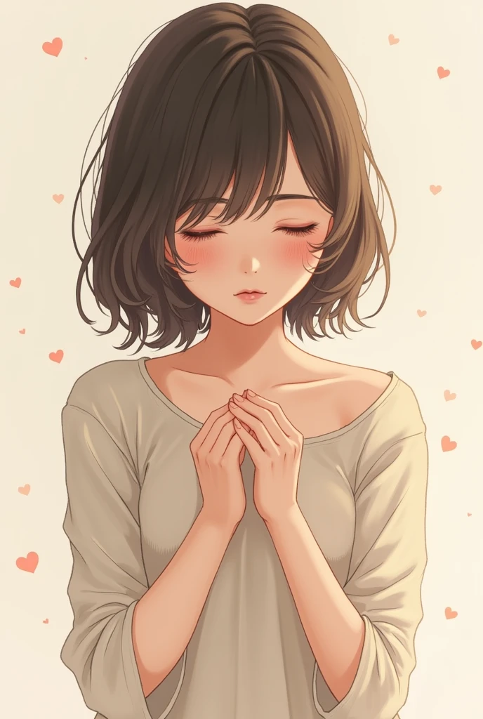 One girl, chest, Blushing, 
