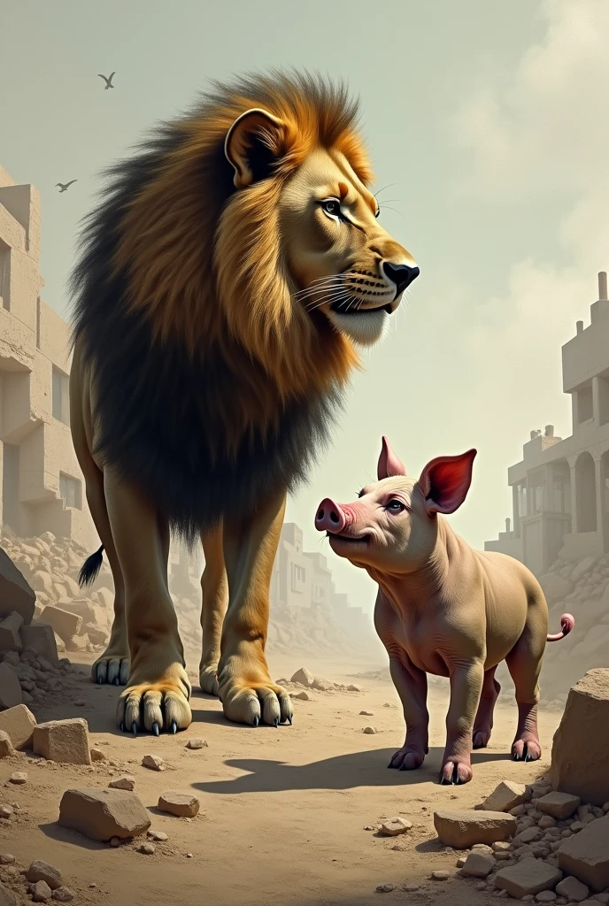 Palastin lion & isreal pig