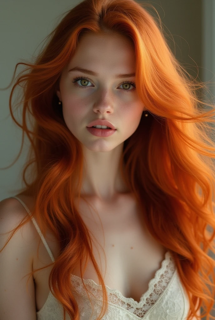 Girl with long hair, redhead, White skin, beautiful,
4 photos