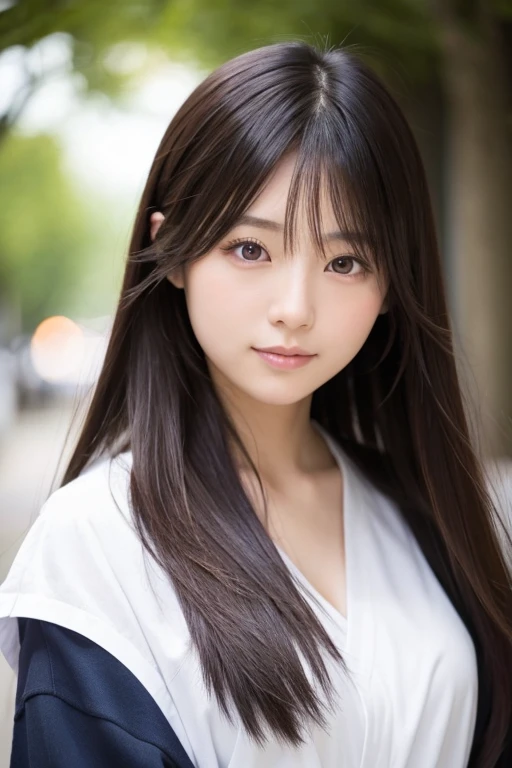 Japanese woman, long hair, BMI 18, beautiful woman