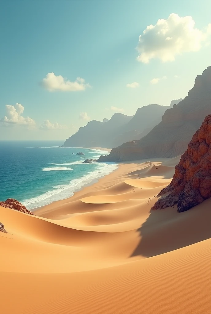 A landscape of the northern coast of Egypt is as real as real life.