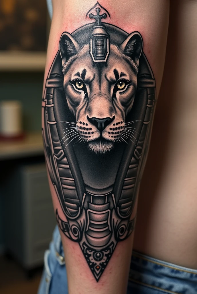 Full throat sphinx tattoo