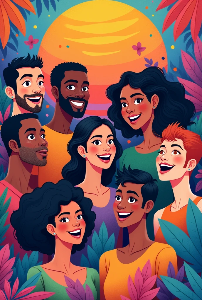 Create a poster promoting strategies for LGBTIQ inclusion+ in social and personal spheres in the world, that shows people from that community