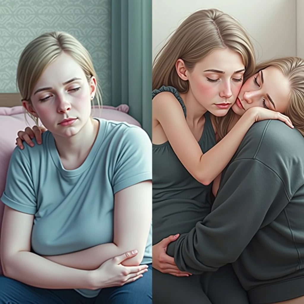 Mother hudding dauther