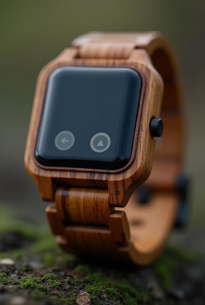 Make a eco-friendly smart watch with a flashlight feature and warning siren, made out of wood