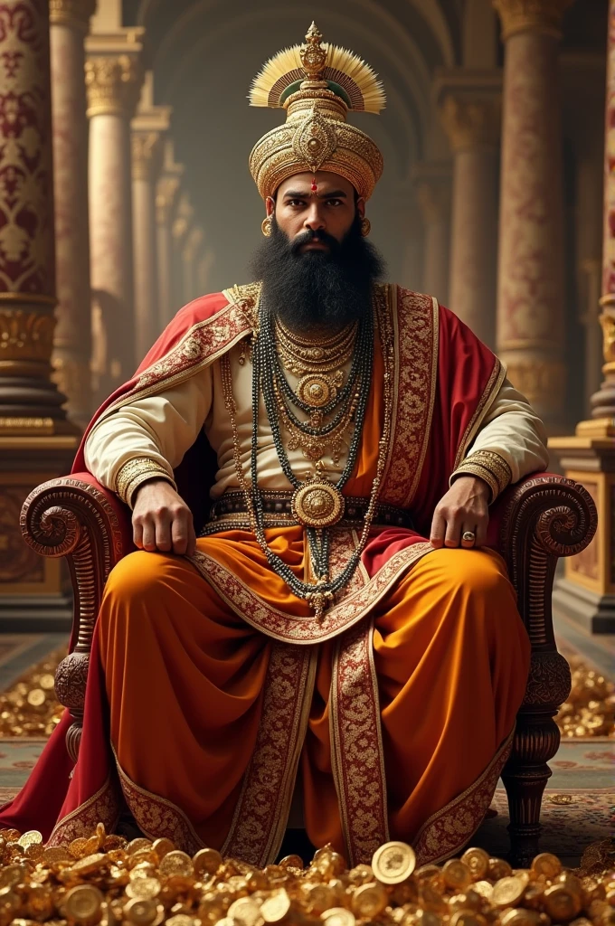 An Indian king has a lot of money