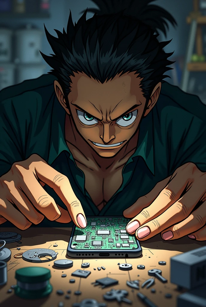 Roronoa Zoro fix Iphone’s main board 