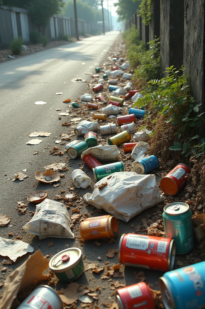 It sounds like a discribing a situation where garbage is scattered on the road side