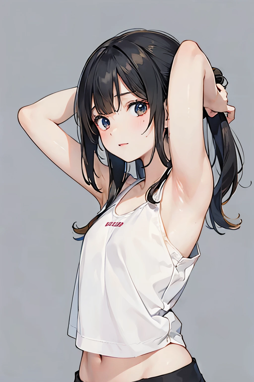 score_9, score_8_up, score_7_up,source_anime, high res image,masterpiece,best quality,girl,cute face,clear skin,simple_background,sixpack,armpit,