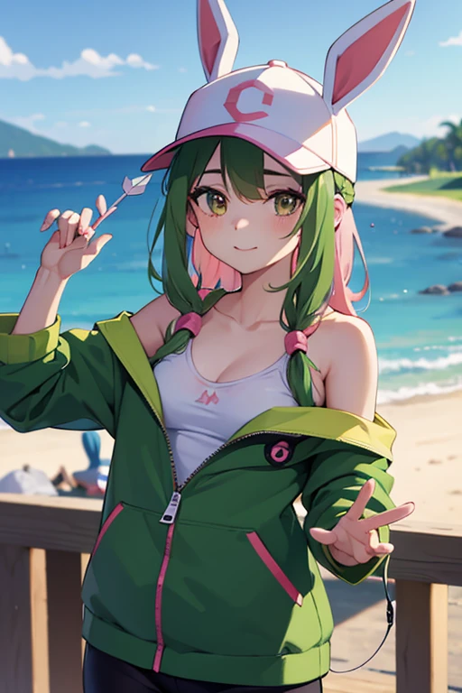 Undressing Bunny, Pokémon Trainer,((ARROW)),Green and pink,unglobe