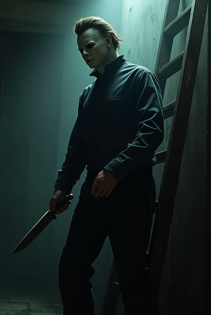 Micheal myers ,A knife, ladder