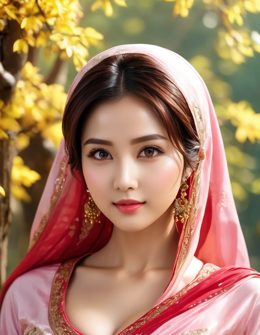 8k, RAW photo, best quality, masterpiece:1.2), (realistic, photo realistic:1.3), UHD, high detail color photo, extremely detailed CG unity 8k wallpaper, sharp focus, (realistic skin), perfect anatomy, (cinematic lighting) (Best quality, 8k, 32k, Masterpiece, UHD:1.2),Photo of Pretty Japanese red hijab woman, medium round breasts, bright breast, big breast, the bra is printed because the clothes are super tight and super wet,ImgFixerPre0.3