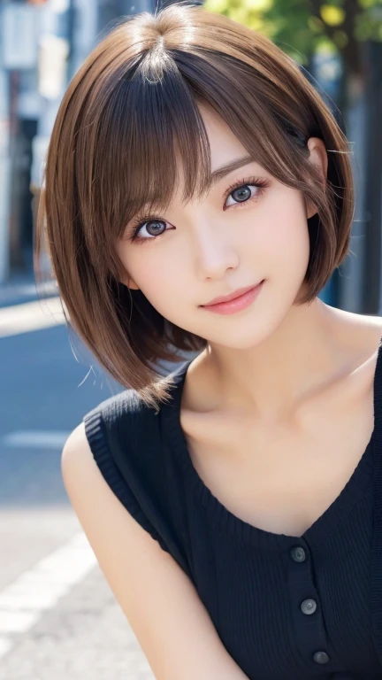 (8k, RAW Photos, Highest quality:1.2), (reality, reality的:1.4), (非常に詳細な8kwallpaper)、Sharp focus, Cinema Lighting, 細部までBeautiful Eyes, Asymmetrical bangs, Glowing Skin, Highly detailed skin ,High resolution, Attention to detail, Detailed hairstyle, Detailed beauty face, Hyper Real, Perfect limbs, Perfect Anatomy ,1 Japanese girl,Famous idols of Japan, Perfect female body,smile,short eyelashes,double eyelid、Look straight here,Stand up straight and face me, whole body ,,look straight at me,Streets of Europe、Tabletop、wallpaper、reality的、Bright lighting、Professional Lighting、Face Light Smooth Lighting、Japanese women、Adult、Beautiful woman、action、gravure、Sexy、so beautiful、Beautiful Skin、Beautiful and detailed、Detailed face、slim、moderately、((short hair))、((Brunette Hair))、Brown eyes、Looking into the camera、Small Bust、Pretty face,, smile, Blurred Background, 超High resolution, Backlight, Top-down angle,whole body、Accurate 5 fingers, software , Bony body, Japanese women, One person, Perfect body, 超Detailed face, Detailed lips, Beautiful Eyes, double eyelid, Light brown hair, Asymmetrical hair, Asymmetrical bangs, Messy Hair,White short-sleeved knit:2.0