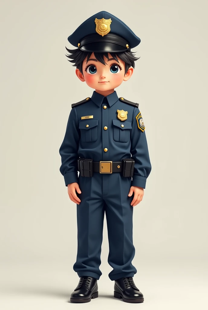 Shota boy dressed as a police officer 