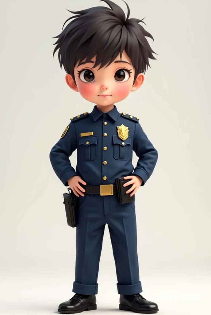 Shota boy dressed as a police officer