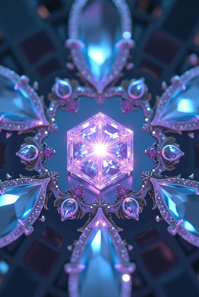 many mirrors reflecting a gemstone