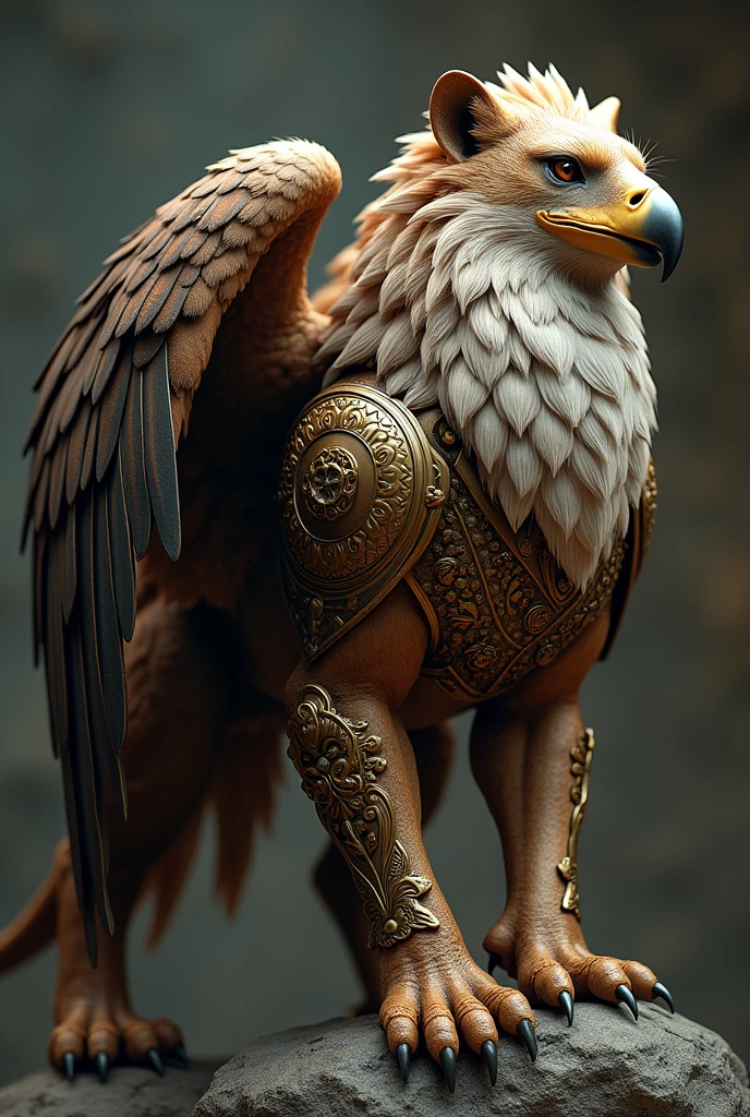 ( Perfectly Correct Anatomy ) Eagle's head, lion's body, griffin(griffin)(Decorative elements for armor)It is a mythical creature that appears in many myths and legends。Its appearance combines that of a lion and a griffin, both of which have the body of a lion.、limbs and tail,Eagle head and wings。
The gryphon is a symbol of strength and caution. The gryphon is considered powerful.、symbol of dignity