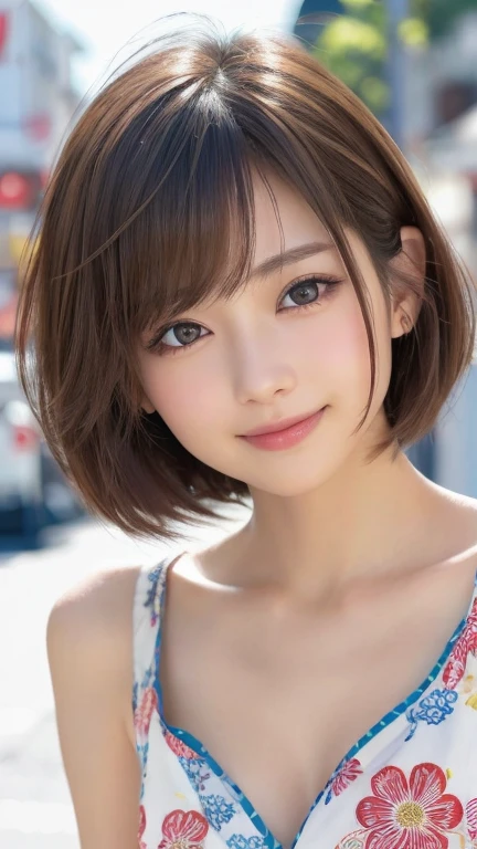 (8k, RAW Photos, Highest quality:1.2), (reality, reality的:1.4), (非常に詳細な8kwallpaper)、Sharp focus, Cinema Lighting, 細部までBeautiful Eyes, Asymmetrical bangs, Glowing Skin, Highly detailed skin ,High resolution, Attention to detail, Detailed hairstyle, Detailed beauty face, Hyper Real, Perfect limbs, Perfect Anatomy ,1 Japanese girl,Famous idols of Japan, Perfect female body,smile,short eyelashes,double eyelid、Look straight here,Stand up straight and face me, whole body ,,look straight at me,Streets of Europe、Tabletop、wallpaper、reality的、Bright lighting、Professional Lighting、Face Light Smooth Lighting、Japanese women、Adult、Beautiful woman、action、gravure、Sexy、so beautiful、Beautiful Skin、Beautiful and detailed、Detailed face、slim、moderately、((short hair))、((Brunette Hair))、Brown eyes、Looking into the camera、Small Bust、Pretty face,, smile, Blurred Background, 超High resolution, Backlight, Top-down angle,whole body、Accurate 5 fingers, software , Bony body, Japanese women, One person, Perfect body, 超Detailed face, Detailed lips, Beautiful Eyes, double eyelid, Light brown hair, Asymmetrical hair, Asymmetrical bangs, Messy Hair,White yukata with floral embroidery:2.0