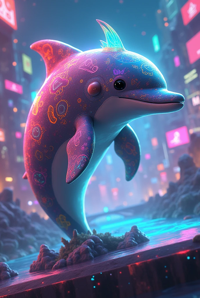 Delfin gamer colorido
