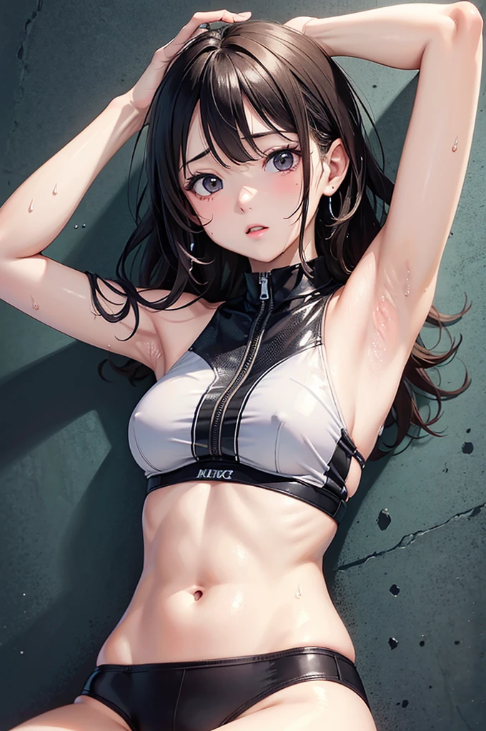 score_9, score_8_up, score_7_up,source_anime, high res image,masterpiece,best quality,girl,cute face,clear skin,sixpack,armpit,wet,