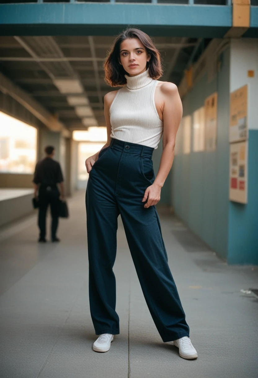 photo of El1z4b3thOls3n_HM-140, a woman, perfect hair, (modern photo), wearing turtleneck and long pants, 135mm medium telephoto (analog, cinematic, film grain:1.3), Martian Weather Station, Outpost studying Martian atmosphere, weather patterns, and climate change., detailed eyes, professional pose, (epiCPhoto), (looking at viewer:1.1), (cinematic shot:1.3), (natural style lighting), OverallDetail, SkinHairDetail, naked full body, show pussy, show tits, cameltoe,