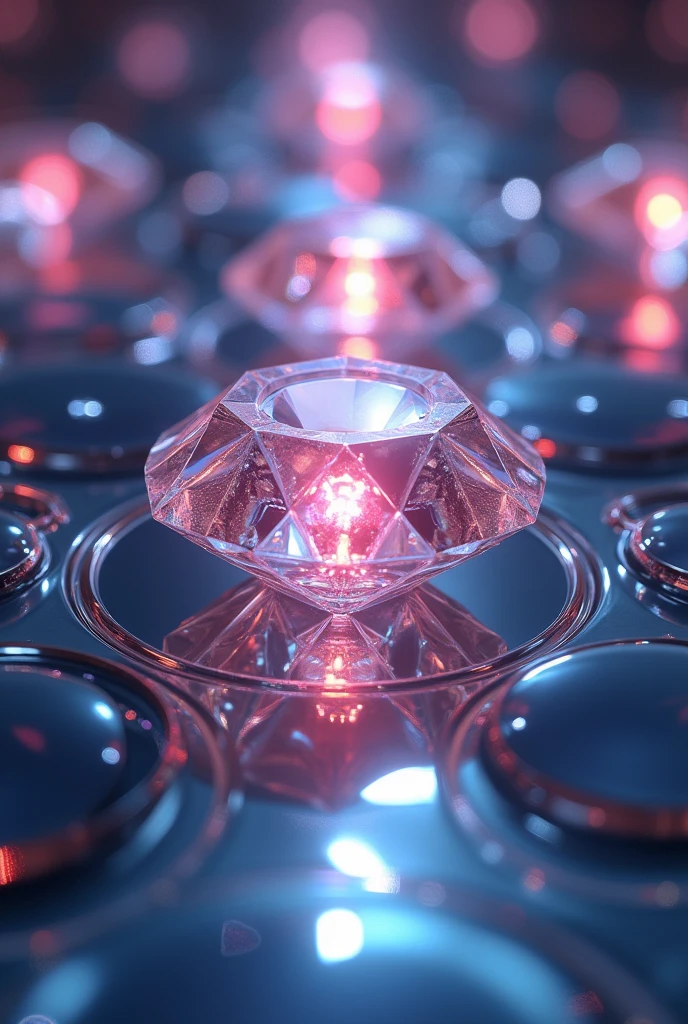 many mirrors reflecting a gemstone similar to diamond and it feels like a kaleidoscope