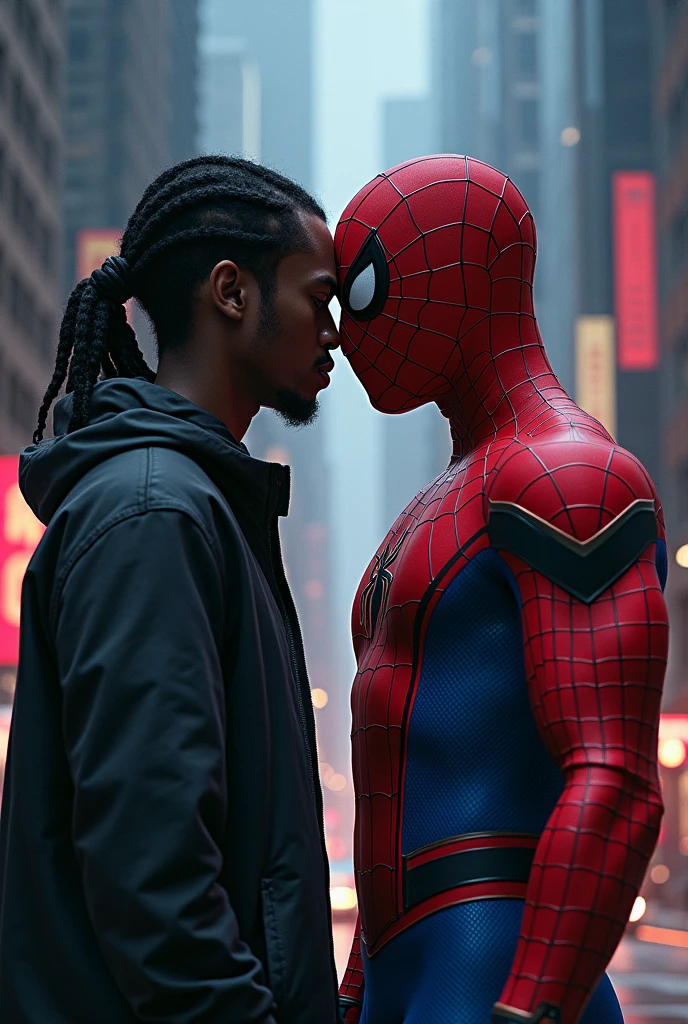 Imagine Travis Scott giving Spiderman a kiss
