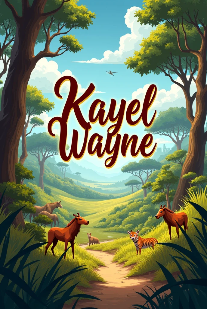 Create me a art name "Kayel Wayne" with safari theme
