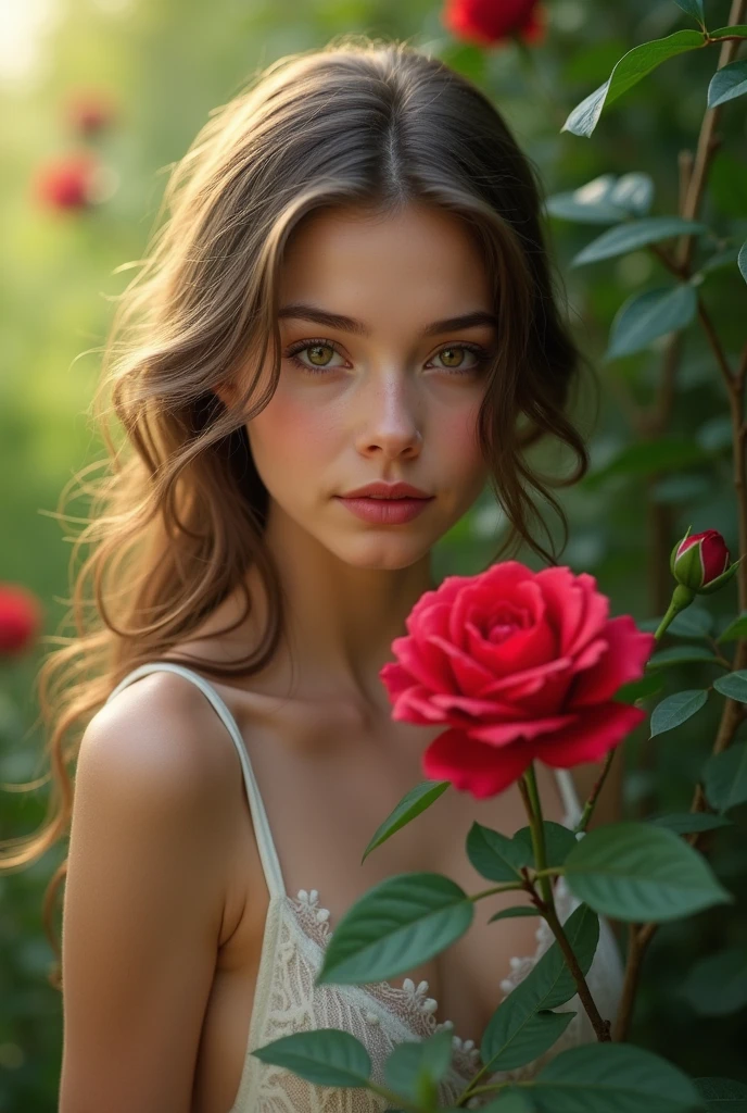 Beautiful natural real rose girl 