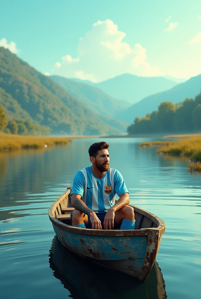 Messi in a small boat