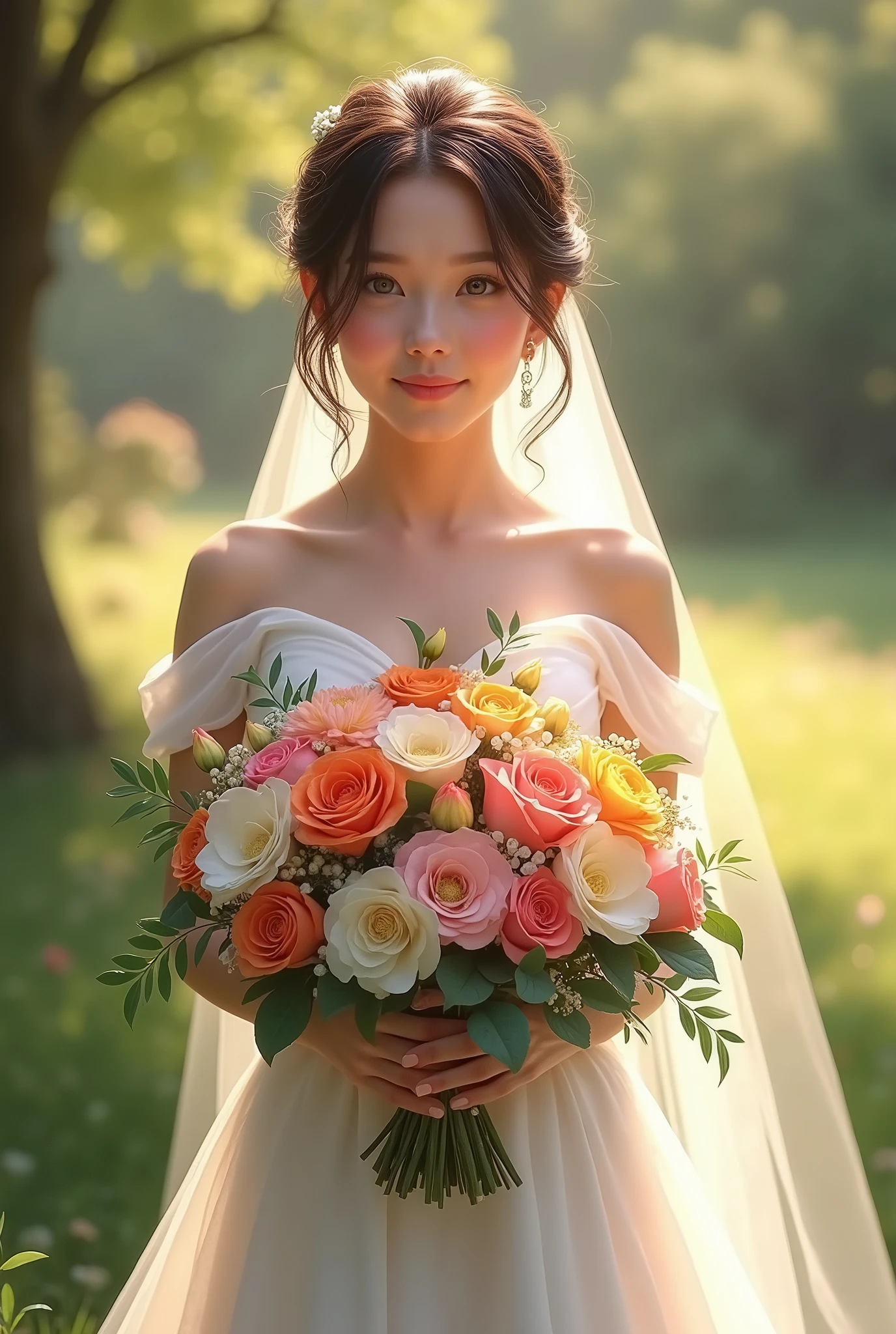 bride holding bouquet