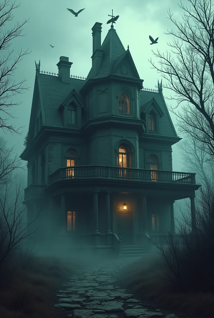 generate a photo of realistic Haunted horror house