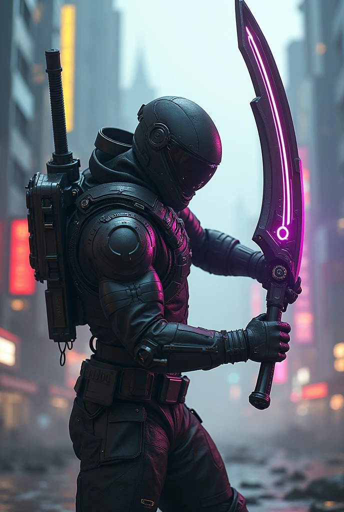 Sci fi scorpion blade and a man