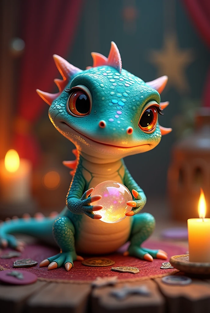 cute、Salamander character、Fortune teller style、god々Shii
