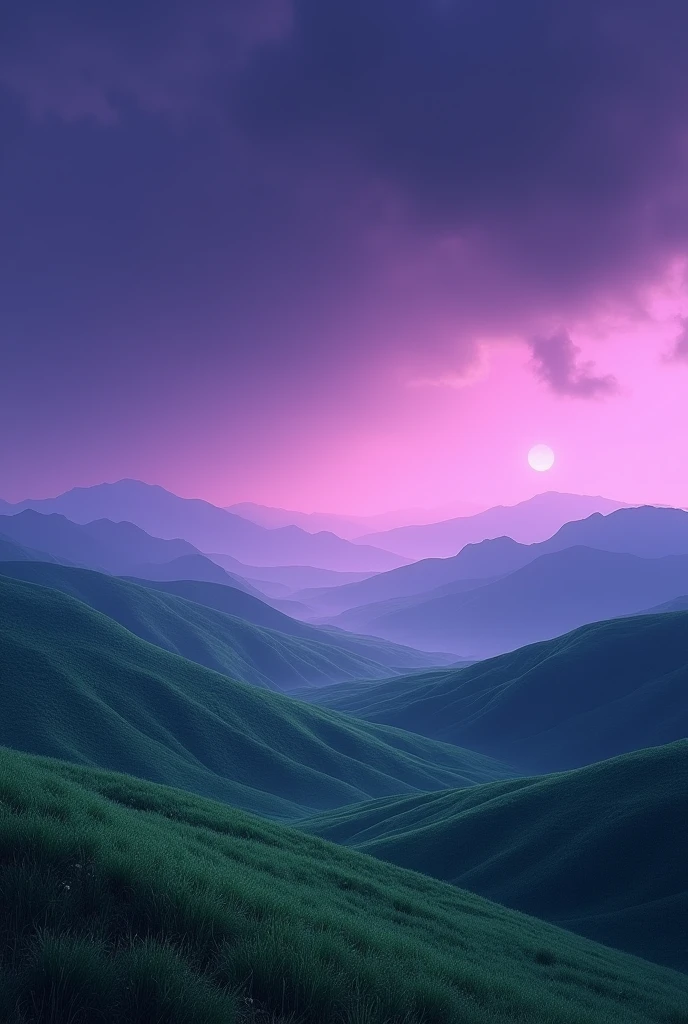 The rolling hills of Jinshan Mountain contrast sharply with the dark purple sky behind them.