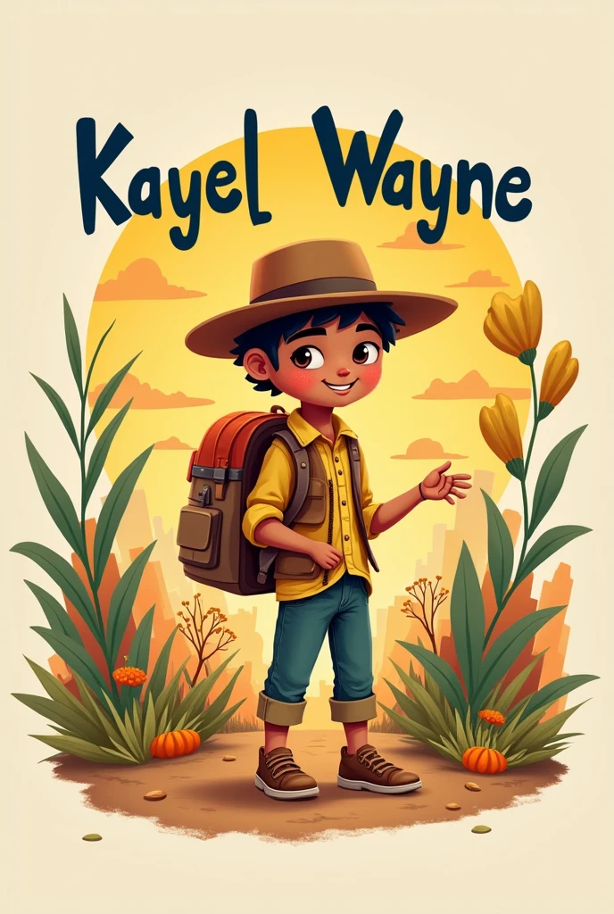 Create me a art name for kids "Kayel Wayne" with safari theme (text only)
