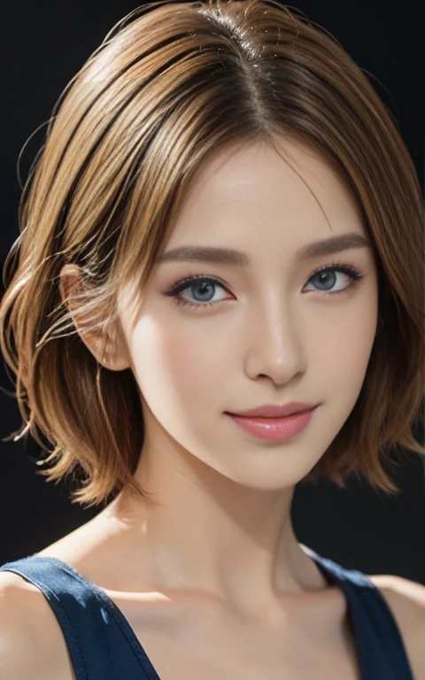 8k, Highest quality, Intricate details, Super detailed, Ultra-high resolution, masterpiece,, ((whole body: 1.1)), thin, smile, (compensate: 0.4), ,(( Cammy White, Blonde, bangs, short hair, blue eyes, Antenna Hair, )), (fluffy eyes: 1.21), One girl, ((expensive)), , (((Slim face))), Sharp Face,(Detailed face), Sharp Face, Small lips , Detailed face, , expensive , Skinny body, 190 cm expensive, Perfect body, Leg Details, Evangelion Suit, Skin-fitting blue bodysuit, Beautiful girl, Stunning proportions, smile, blue eyes, blonde, Realistic