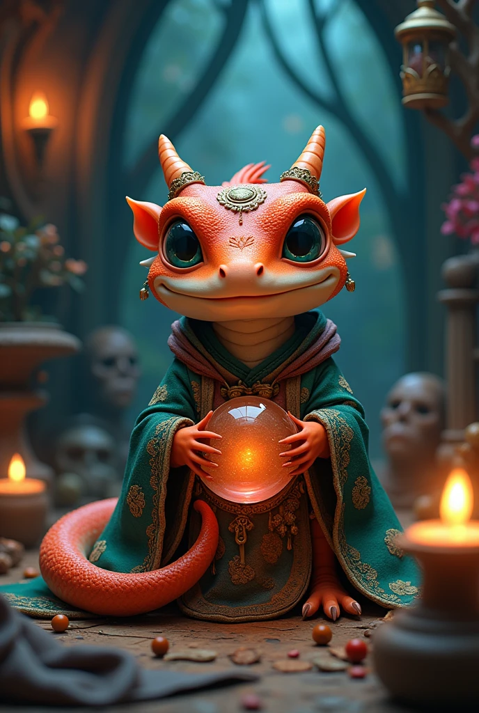 cute、Salamander character、Fortune teller style、god々Shii、Fortune teller's clothes